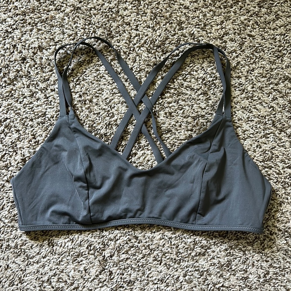 ATHLETA South Swell Bikini Top Gray Size Medium